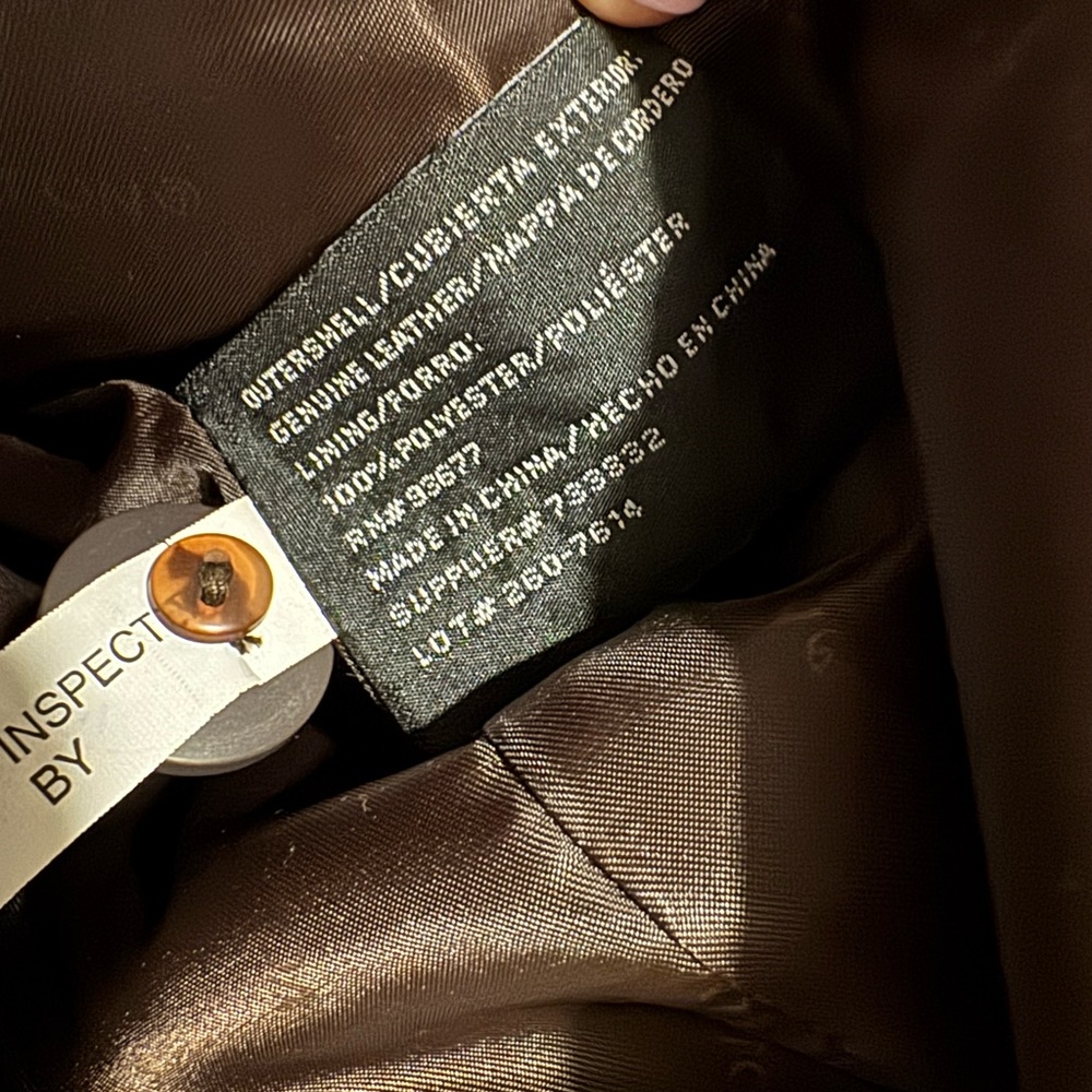 Like-New Worthington Brown Genuine Lambskin Leather Jacket Size Small - Picture 5 of 6